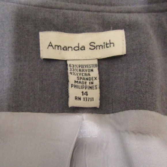 Amanda Smith size 14 womens blazer jacket long sleeves color grey - Picture 10 of 12